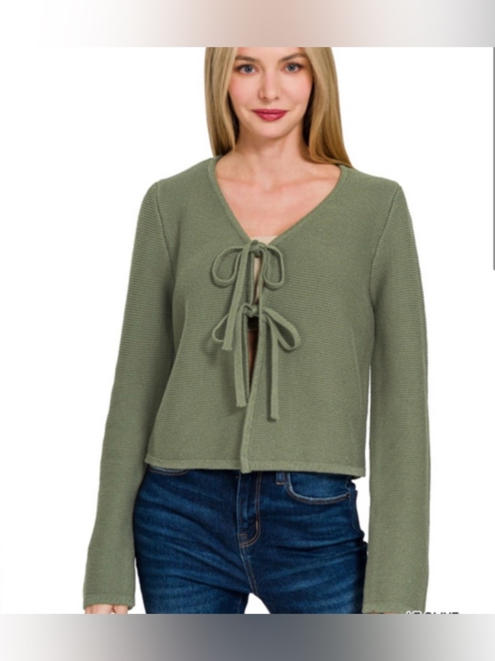 NWOT Zenana Tie Front Sweater Cardigan
